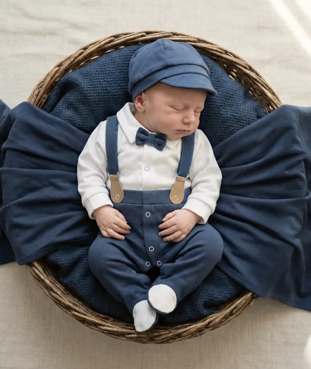 Saída De Maternidade Menino 100% Algodão Arthur Azul 0 A 3 Meses