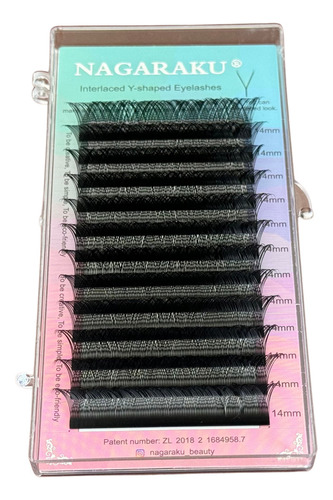 Extensiones de pestañas Nagaraku YY color negro con curvatura de tipo D x unidad