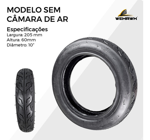 Pneu Para Bicicleta Elétrica 2.75 Aro 10 Wehawk Juna Nxt Pneu Tubeless Sem Camara 35psi