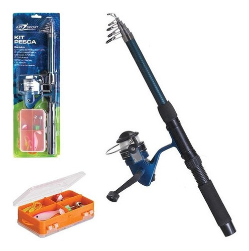 Kit Vara De Pesca 2 Metros Com Molinete + Acessórios