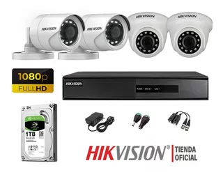 Kit 4 Camaras De Seguridad Hikvision Full Hd 1080p Oferta
