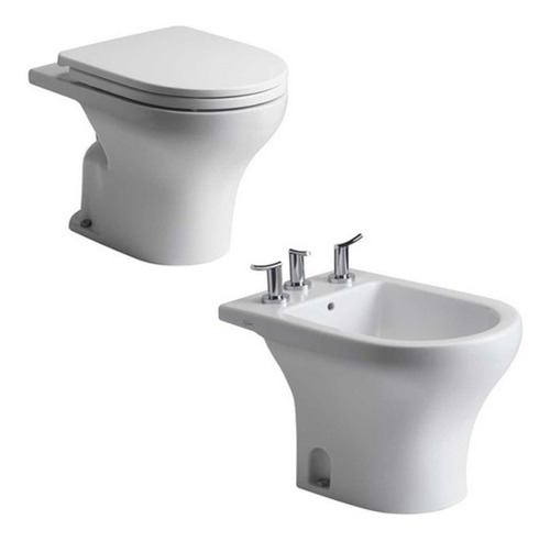Imagen 7 de 10 de Juego Inodoro Ferrum Veneto Deposito Dual Bide Caida Suave