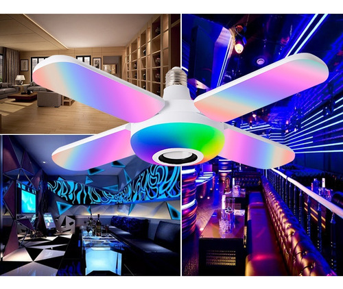 Plafón Led Rgb Bluetooth Con Altavoz Y App Control,e27/b22