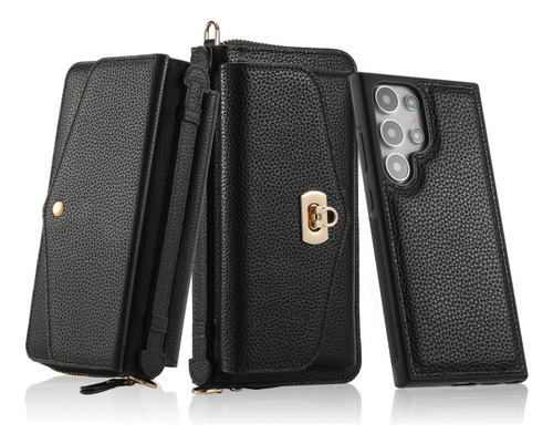 Funda De De Cuero Multifuncional Cruzada Para Samsung