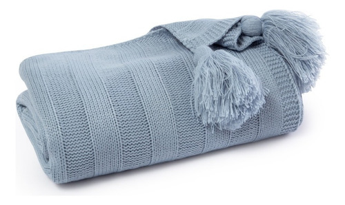 Manta De Cama Pie De Sillon Tejida Palette Con Borlas Cuot