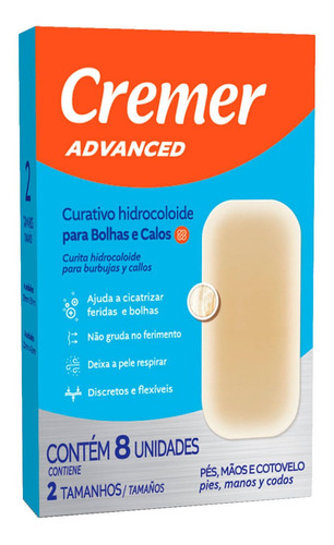 Curativo Cremer Hidrocoloide Para Calos E Bolhas Com 8 Unida