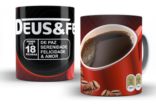 Caneca Porcelana Nescafé Deus E Fé Dia Das Mães