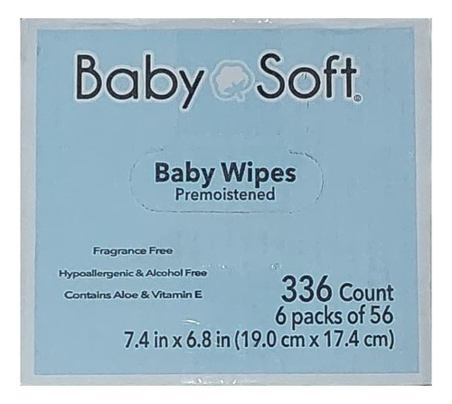 Toallitas Húmedas Baby Soft 6 Pack Con 56 Piezas Cada Una