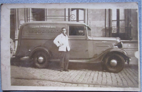 Antigua Foto Postal Auto Furgon Panaderia  La Independencia