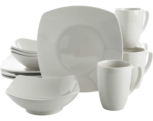 Gibson Home Blanca 12pz Porcelana Vajilla Juego Platos Tazas