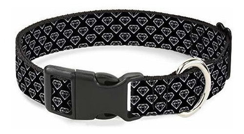 Cat Collar Breakaway Diamonds Diagonal2 Lines Black White 8 