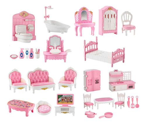 L Juego De Muebles For Casa De Muñecas De 22 Piezas