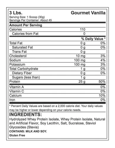 Proteina Whey Iso 100 3 Libras