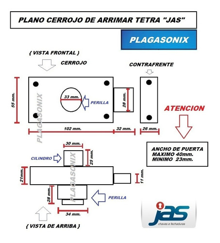 Imagen 2 de 10 de Cerrojo Pasador Antipanico Arrimar Tetra Jas Premium Nuevo