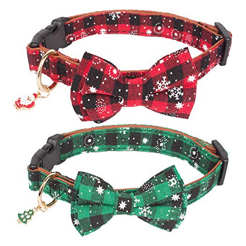 Collar De Navidad Perros Lazo Ajustable, Collar De Paja...