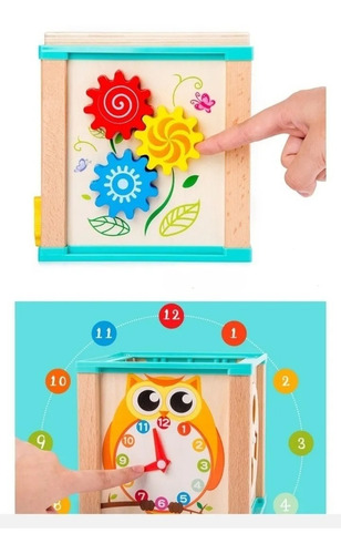 Imagen 5 de 10 de Juguete Cubo De Madera Puzzle Laberinto Didáctico Montessori