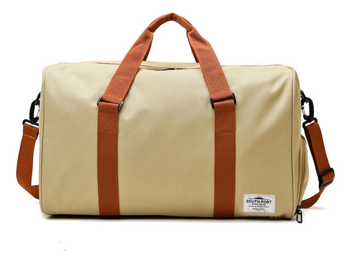 Bolso De Mano Viaje South Port Lona Reforzada Color Beige