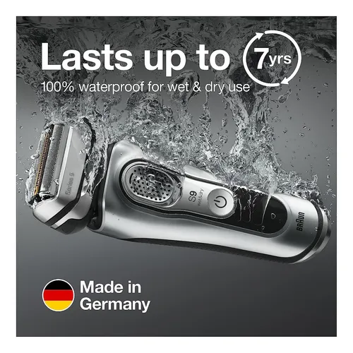 Braun Razor 9390cc Waterproof Seco Mojado Barba Cortar Plata