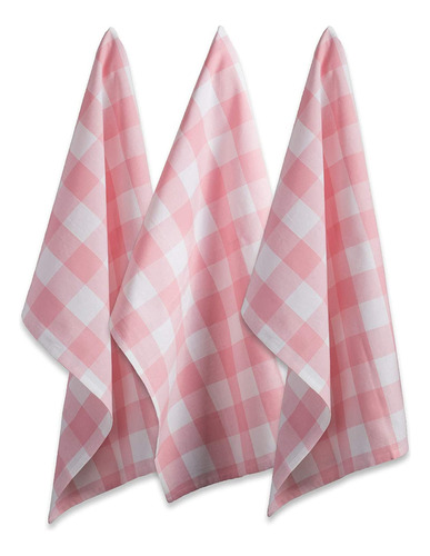 Dii Gran Tamaño Cocina Rosa Buffalo Compruebe Dishtowel (set