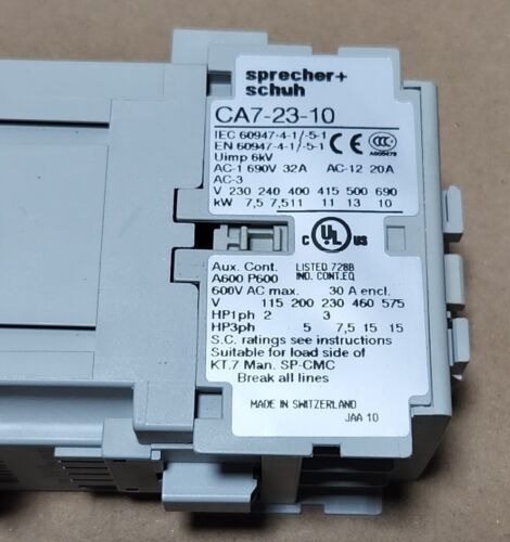*brand New* Sprecher+schuh Ca7-23-10 Contactor 110/120v Dde
