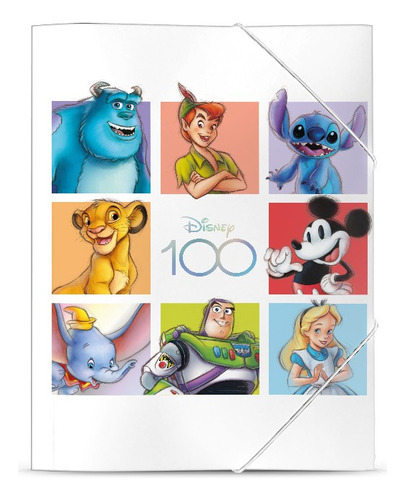 Carpeta Disney 100 N5 Oficio 3 Solapas C/ Elastico Mooving