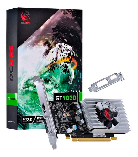 Imagem 1 de 7 de Placa De Video Pcyes Gt 1030 2gb Gddr5 64 Bits