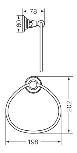 Imagen 2 de 3 de Toallero Aro Baño Fv Vermont Cromo 162/83 Accesorio Garantía