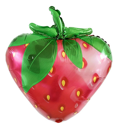 Globos Formas Metalizados Frutilla Fruta Apto Helio Grande