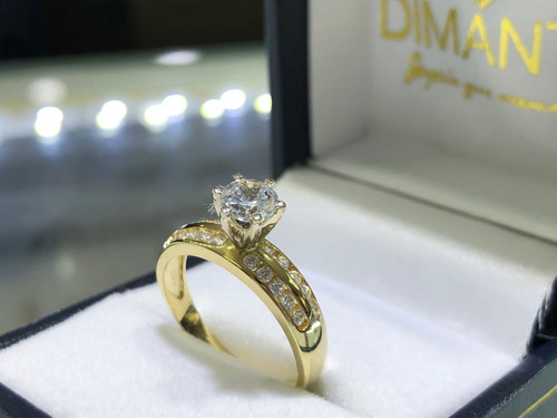Anillo Compromiso Oro 14k Diamante Cultivado Envio Gratis