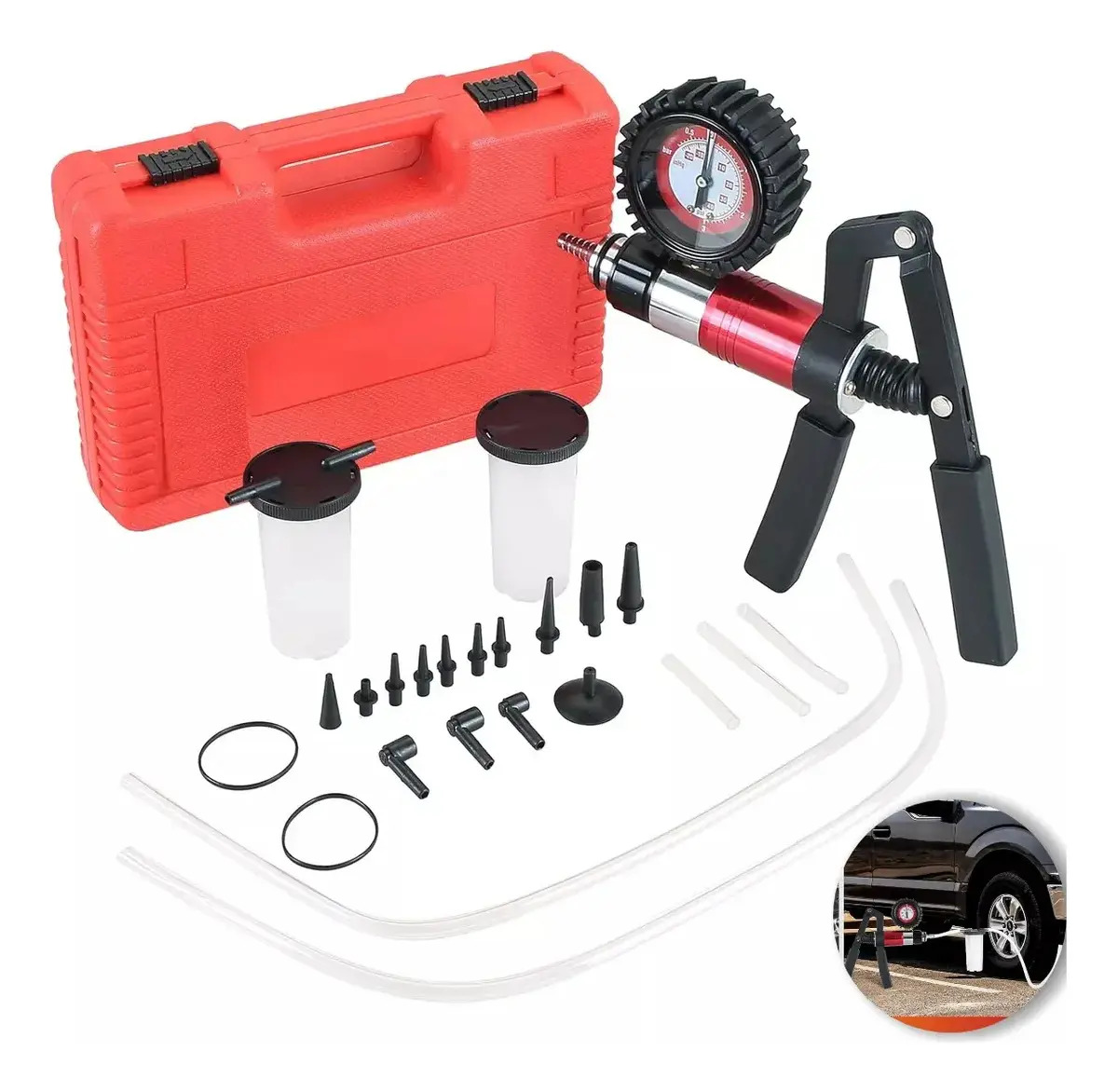Conjunto De Sangrador De Freio E Bomba De Vácuo Manual Conjunto De Ferramentas Para Carro Com Bomba De Vácuo Manual