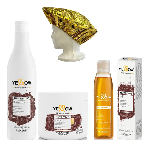 Yellow Nutritive Shampoo Mascarilla Y The Oil Serum 