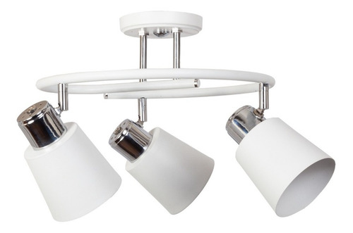 Araña Plafon Rulo Pepa 3 Luces B R Movil E-27 Rosca Comun Estructura Blanco/cromo