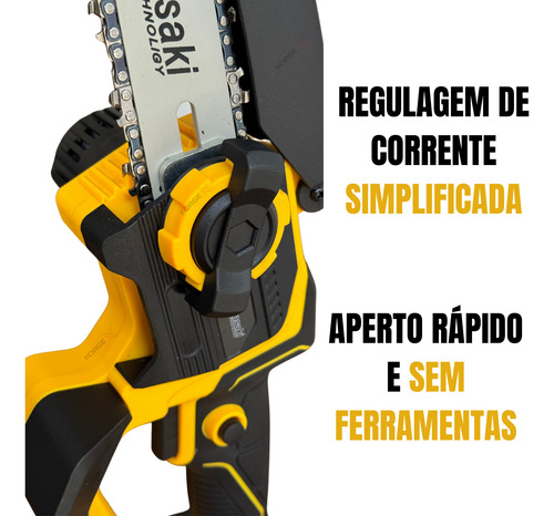Mini Motosserra A Baterias 30v Com Cabo Extensor Adaptativo