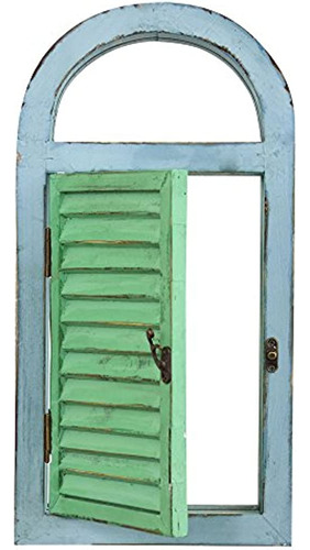 Nearly Natural 7024 Vintage Window Shutter & Mirror Wall Dãc