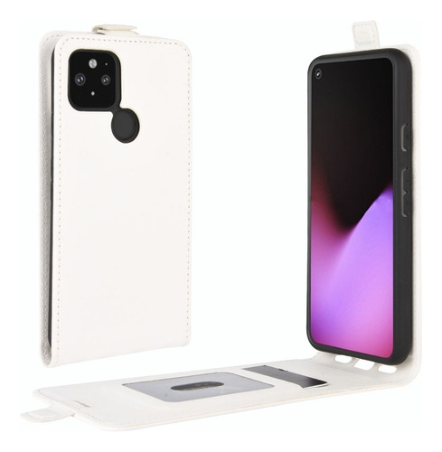 Para Google Pixel 5 Xl R64 Funda De Cuero Con Tapa Vertical