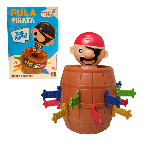 Brinquedo Infantil Jogo Mesa Barril Pula Pirata Interativo