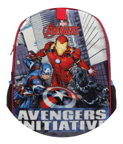 Mochila Escolar Infantil G Dmw 60507 Vingadores Cor Azul Desenho do tecido Avengers Marvel