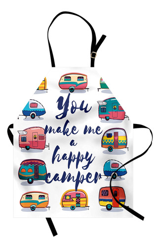 Lunarable Delantal Camper You Make Me Happy Words Caravans