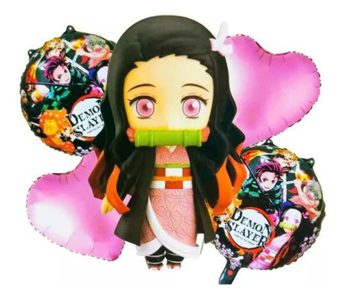 Bouquet 5 Globos Nezuko Damon Slayer