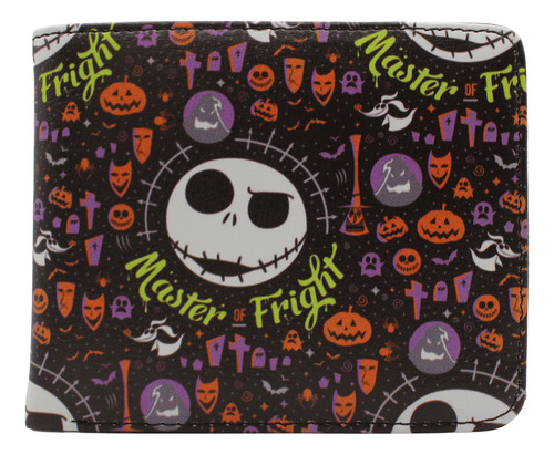 Cartera Billetera Inspirada En Jack Skellington Tim Burton Negro/verde/morado/naranja
