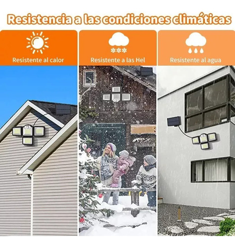 . 192 Led Lámpara Focos Solar De Pared Exteriores Sensor Luz