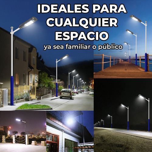 Lámpara Recargable Solar 60 Leds Sensor Movimiento Exterior Color Negro Lampara Luz Ele-Gate