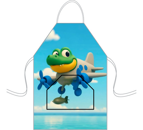Delantal Cocina Mediano Para Niños Mini Chef Personalizado Bombardino Crocodilo Personalizado