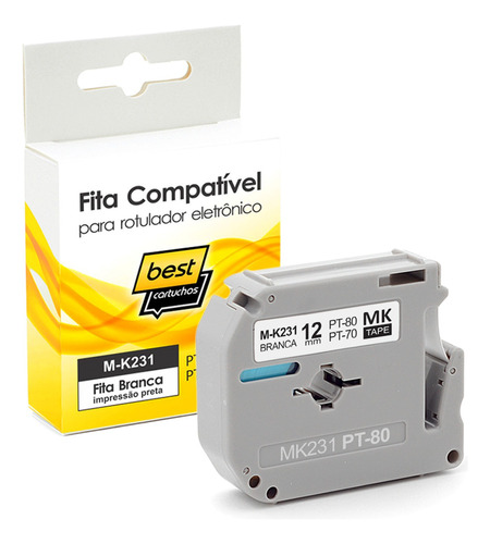 Fita Compatível Para Brother Pt-80 Pt80 M-k231 M-231 12mm