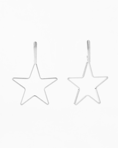 Aros Argollas De Plata Mujer Para Regalo Star Maxi Cantarina