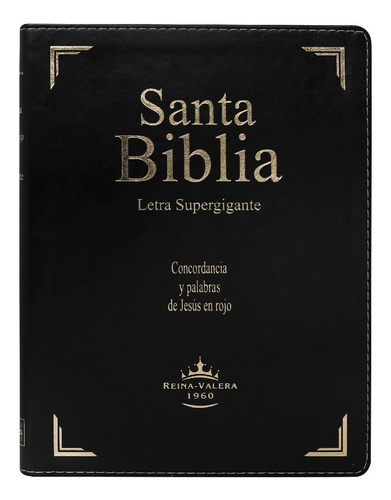 Biblia Letra Supergigante Rvr60 Imitac. Piel Negro C/índice