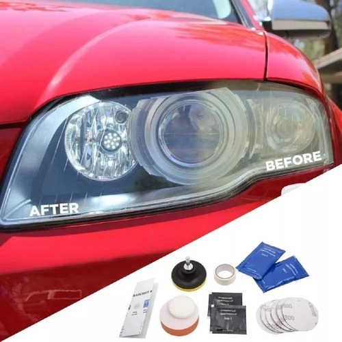Kit Pulidor De Focos Restaurador Focos Pulir Cera Para Auto Kit Pulidor De Focos Faros Plásticos Acrílico Auto Moto Pulido Lijado Restaurador Profesional Pasta Abrillantador Marin Kit Completo