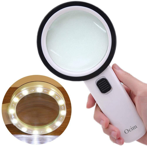 Lupa Con Luz, 30 Aumentos De Alta Potencia, Lupa Con Luz