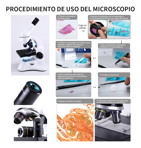 Microscopio Monocular2000x Profesional Óptico Con Accesorios
