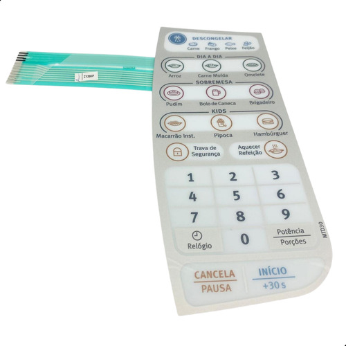 Membrana Teclado Painel Micro-ondas Electrolux Mtd30 Bivolt